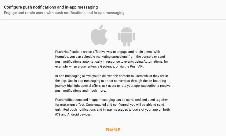 Enable push notifications