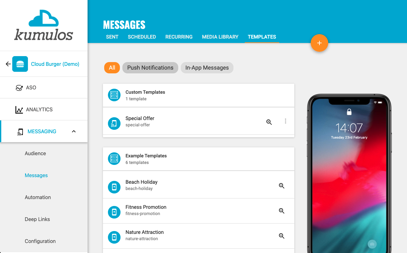 In-App Message Template - Library