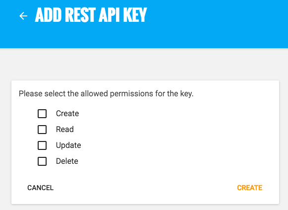 Add API key form