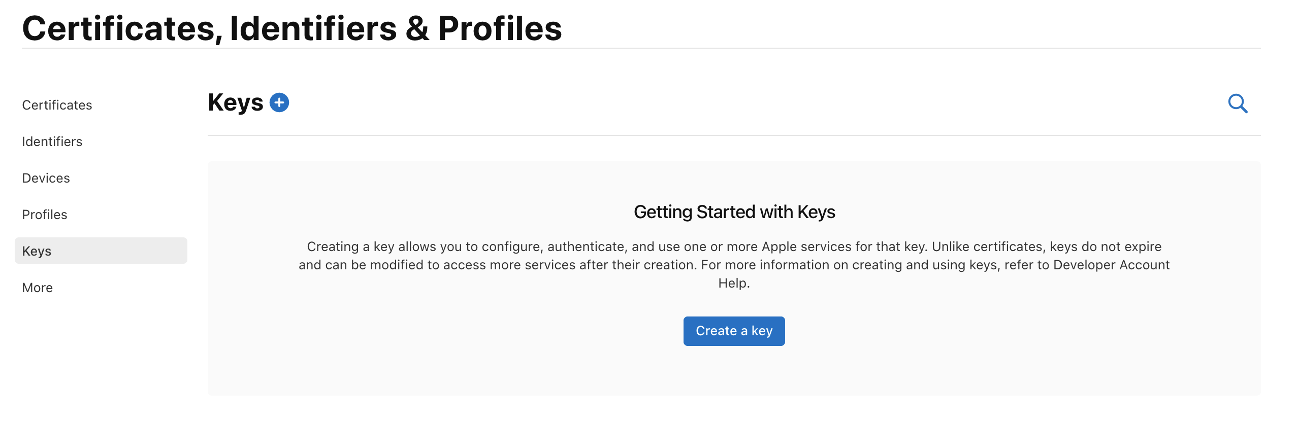 Apple Developer - Keys